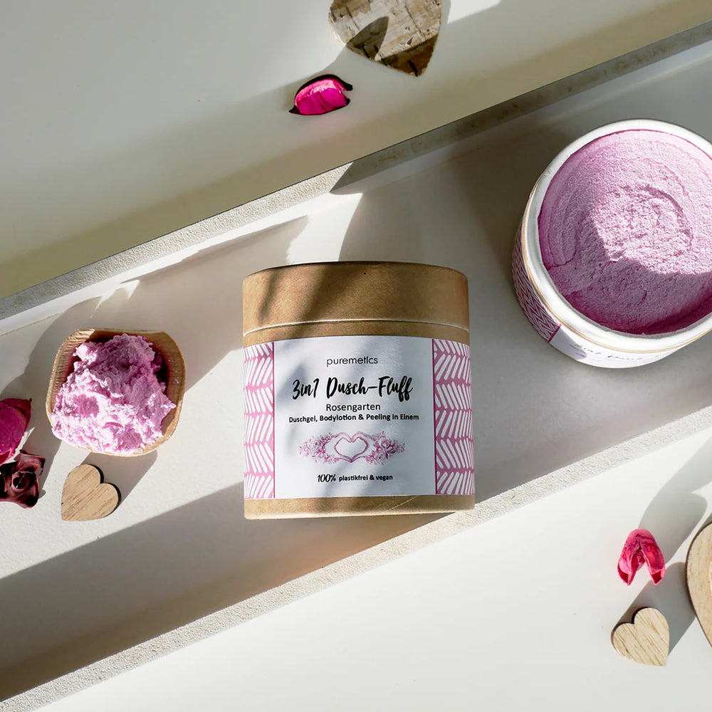 3in1 Dusch-Fluff Rosengarten von Puremetics offen