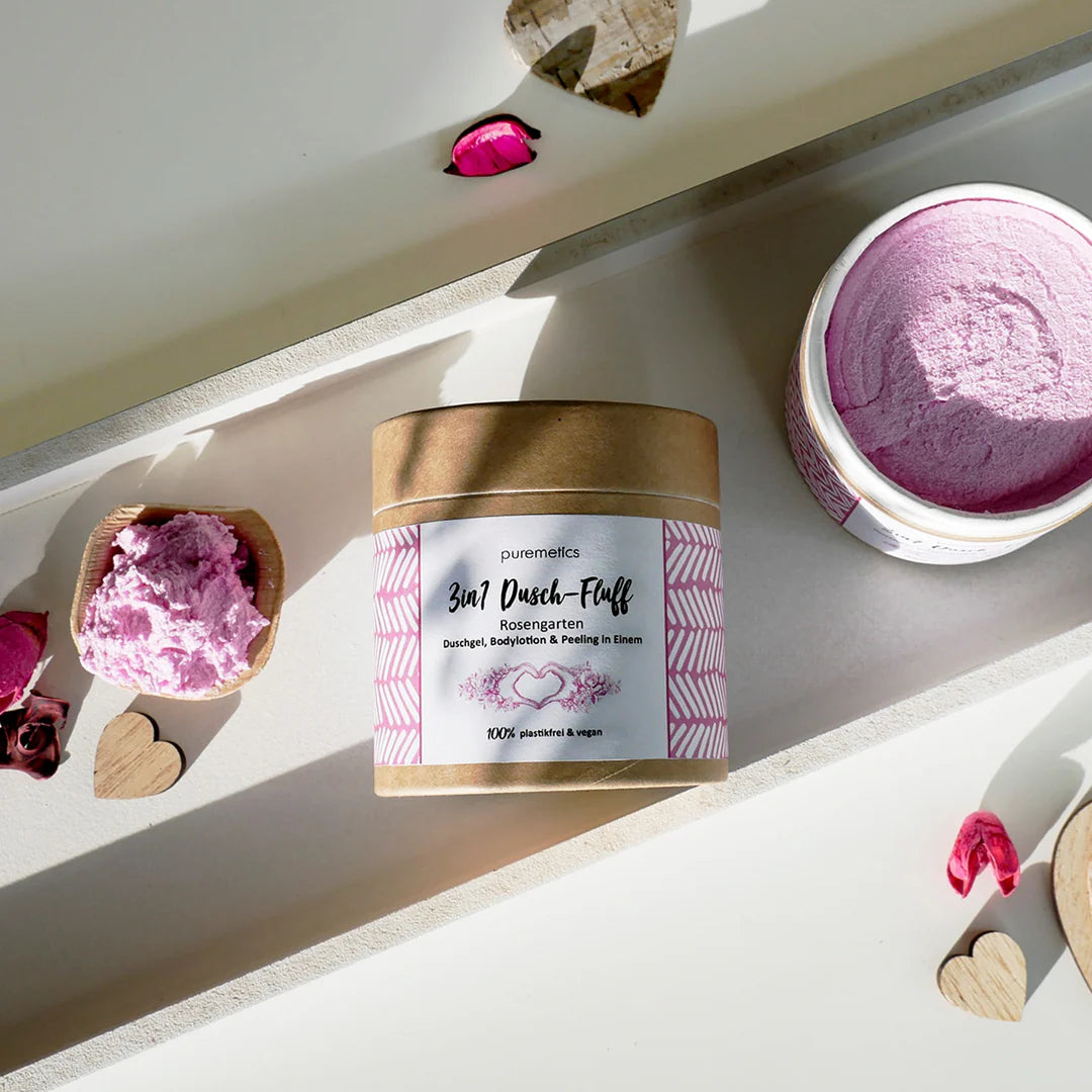 3in1 Dusch-Fluff Rosengarten von Puremetics offen