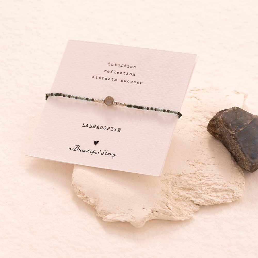 Armband Iris Card Labradorit Silberfarbig von A Beautiful Story mit Stein