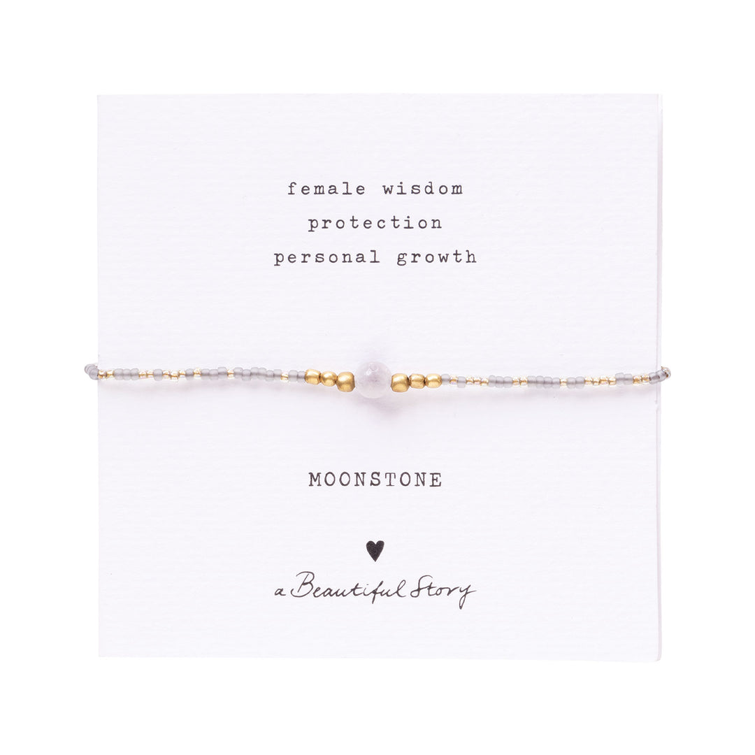 Armband Iris Card Mondstein Goldfarbig von A Beautiful Story