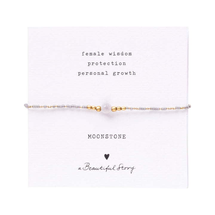 Armband Iris Card Mondstein Goldfarbig von A Beautiful Story