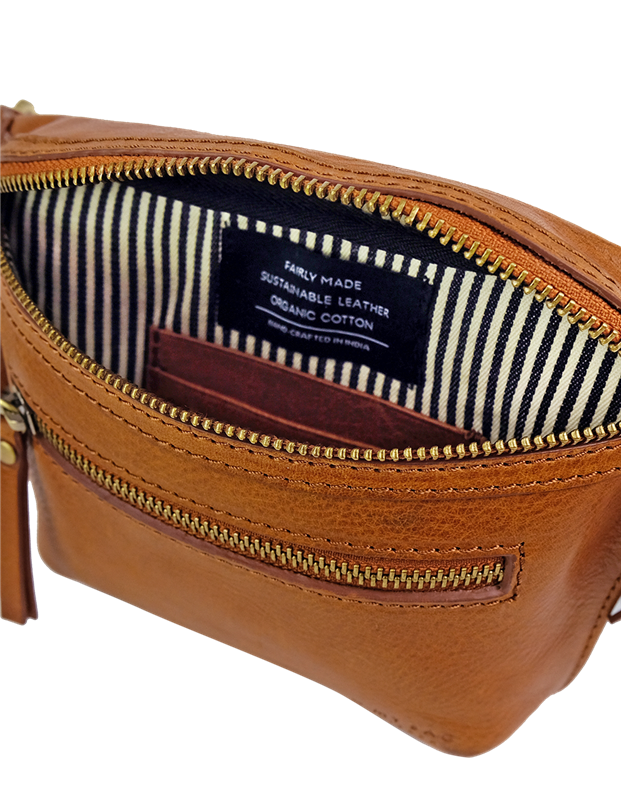 Bauchtasche vegan Becks Bum Bag Apple Leather Cognac von O MY BAG 1