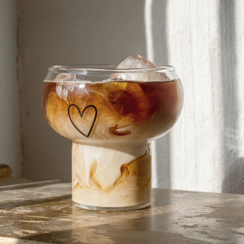 Bubble Glas Herz von Eulenschnitt mit Kaffee