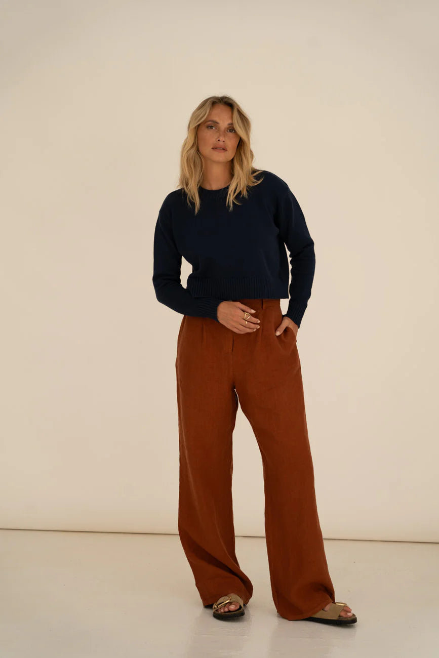 Claudia Cotton Crewneck Navy von Näz 2