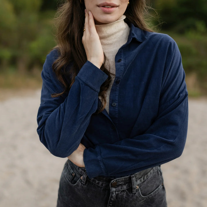 Cord Bluse Ruby Dunkelblau von Nordlicht 3