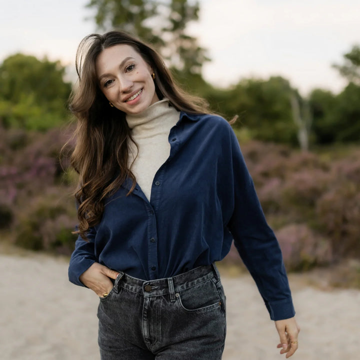 Cord Bluse Ruby Dunkelblau von Nordlicht 6