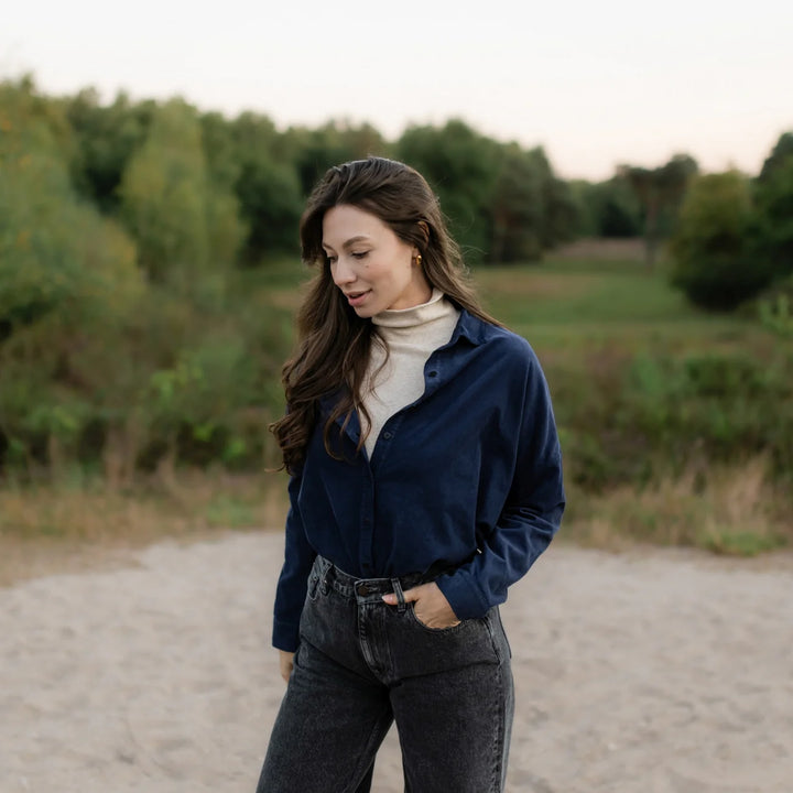 Cord Bluse Ruby Dunkelblau von Nordlicht 8