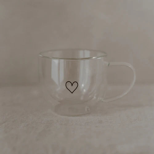 Doppelwandiges Teeglas Herz von Eulenschnitt