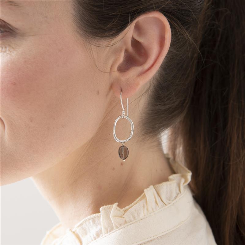 Graceful Rauchquarz Silber Ohrringe von A Beautiful Story Model
