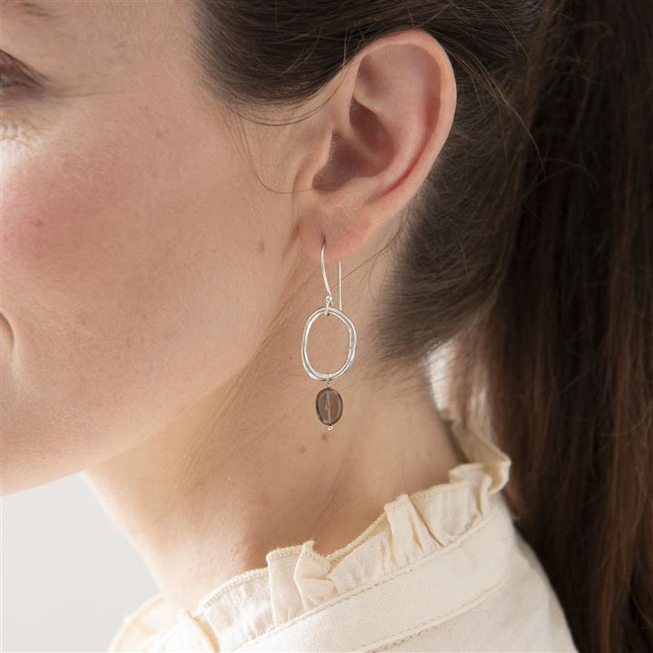 Graceful Rauchquarz Silber Ohrringe von A Beautiful Story Model