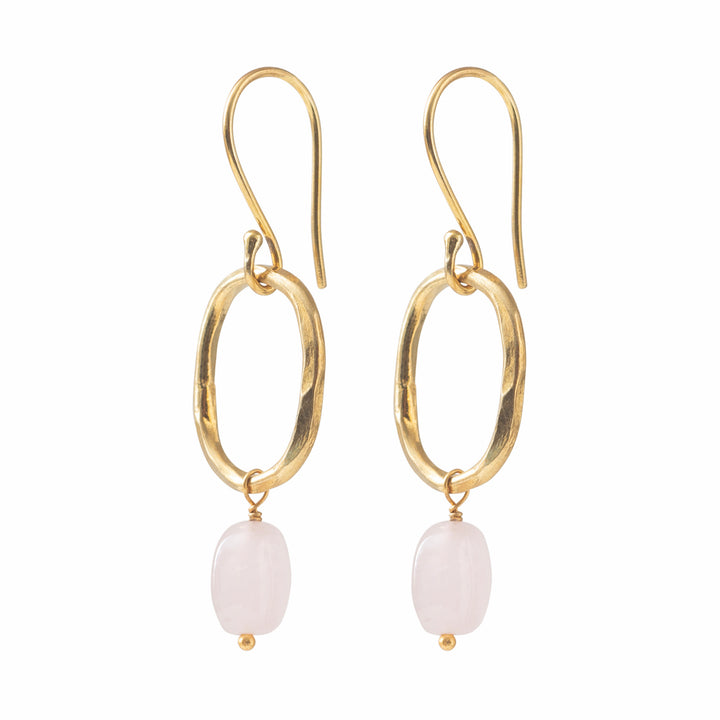 Graceful Rosenquarz Gold Ohrringe von A Beautiful Story