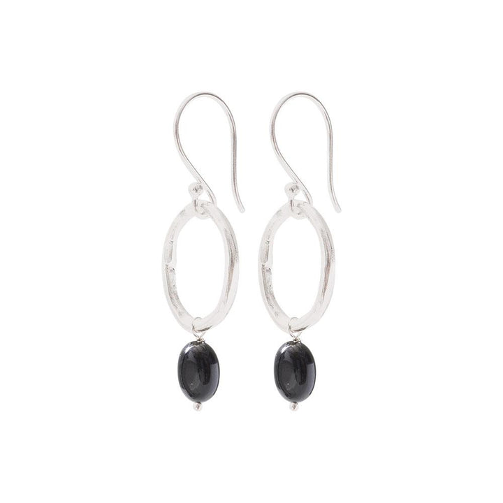 Graceful Schwarzer Onyx Silber Ohrringe von A Beautiful Story