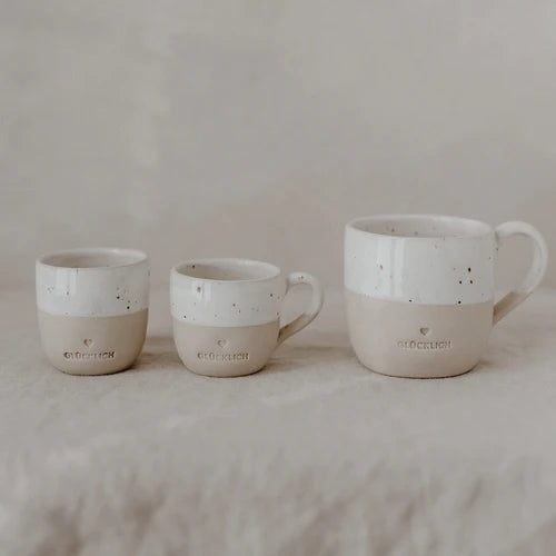Handgefertigte Espressotasse Glücklich von Eulenschnitt Vergleich Tasse, Becher und Latte Macchiato