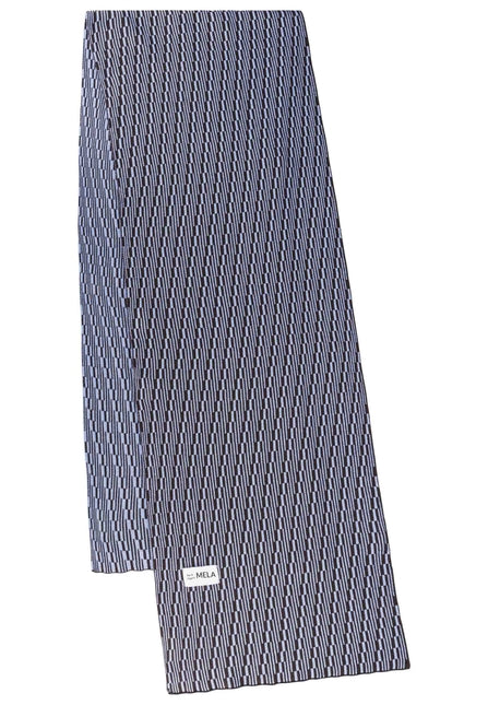 Jacquard Rippstrick Schal ASMEE Dunkelbraune Linien von MELA 5
