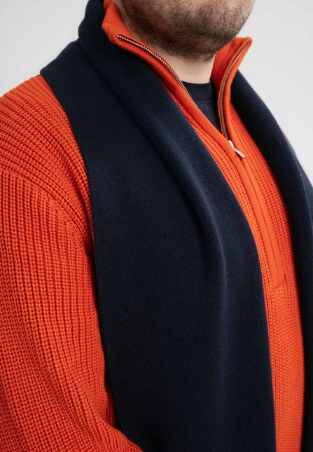 Jacquard Rippstrick Schal ASMEE navy von MELA