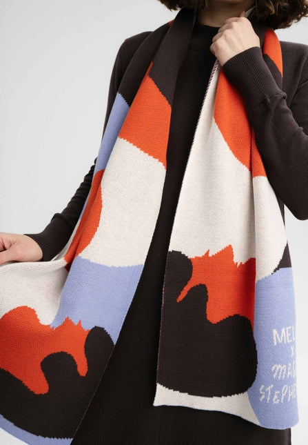 Jacquard Rippstrick Schal Artist Edition Maggie multicolor sun von MELA 1
