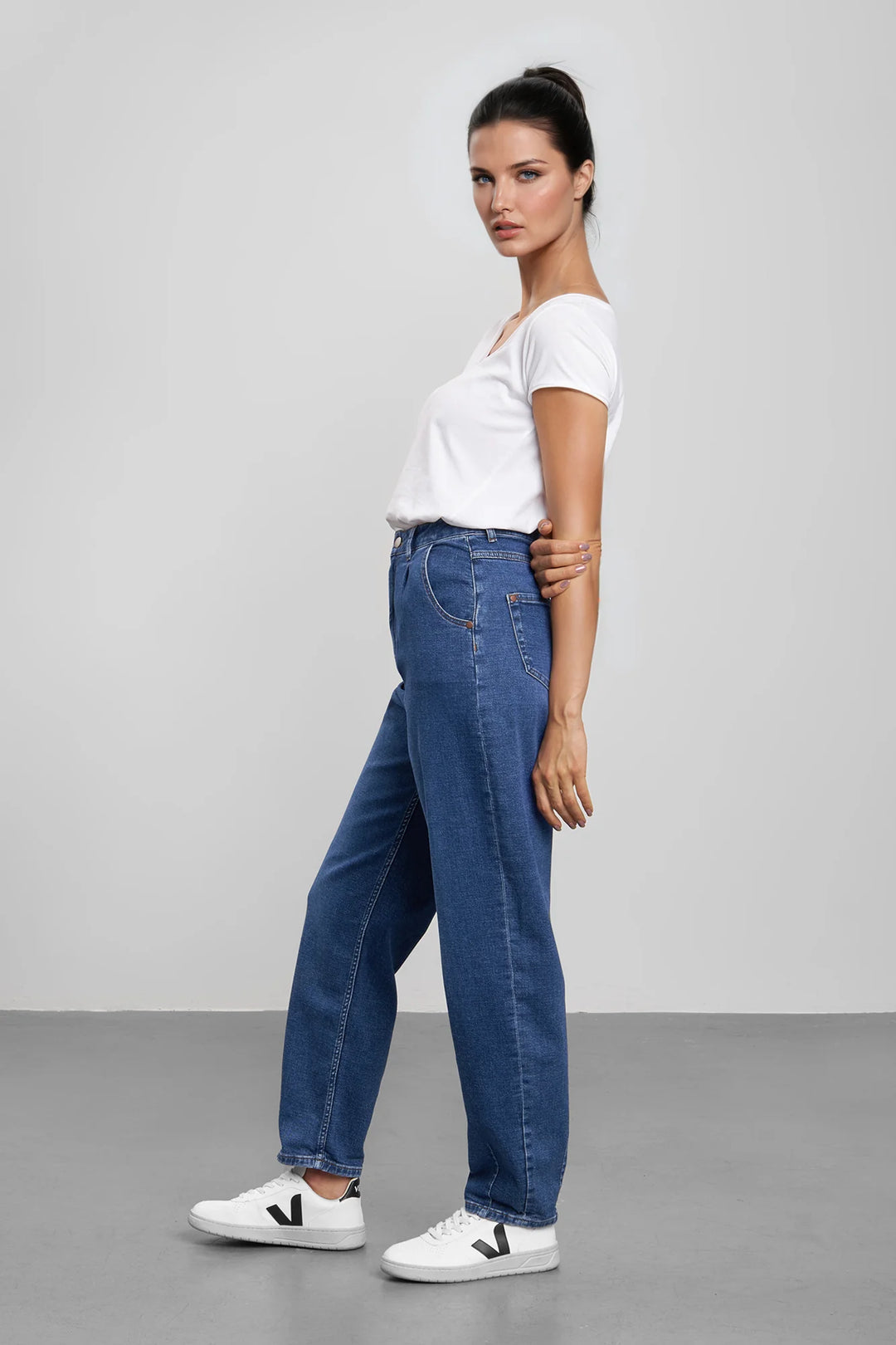 Jeans BEL:LA Balloon High Waist Medium Blue von Feuervogl 2