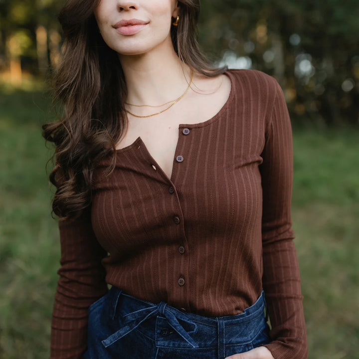 Jersey Cardigan Vida Braun von Nordlicht 4