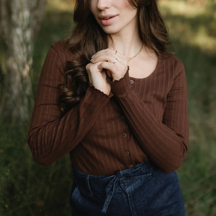 Jersey Cardigan Vida Braun von Nordlicht 6