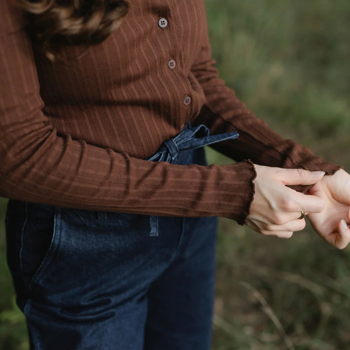 Jersey Cardigan Vida Braun von Nordlicht 7