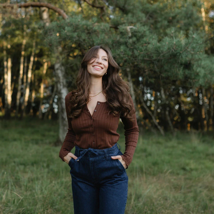 Jersey Cardigan Vida Braun von Nordlicht 8