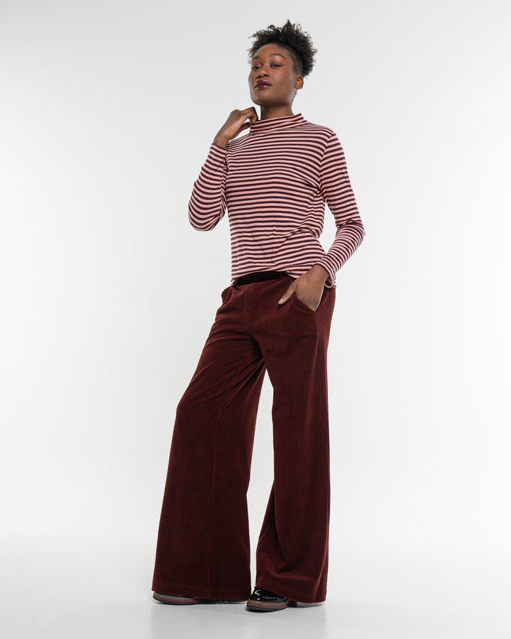 Langarmshirt Ringel Turtleneck Woodrose von Alma & Lovis   2