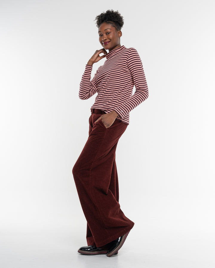 Langarmshirt Ringel Turtleneck Woodrose von Alma & Lovis   3