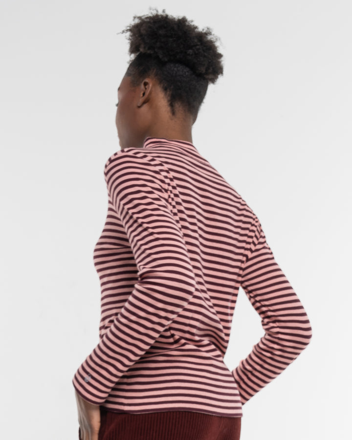 Langarmshirt Ringel Turtleneck Woodrose von Alma & Lovis   5
