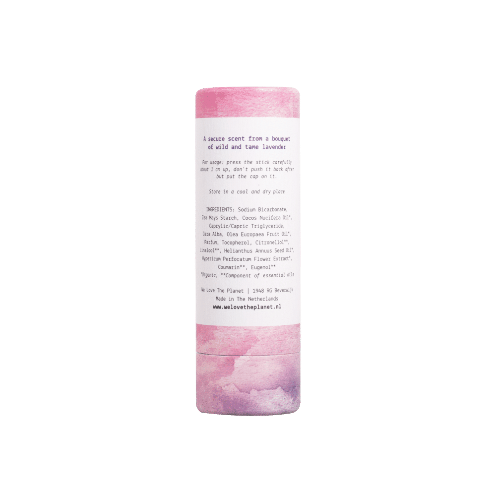 Natürlicher Deostick Lovely Lavender von We Love The Planet Rückseite