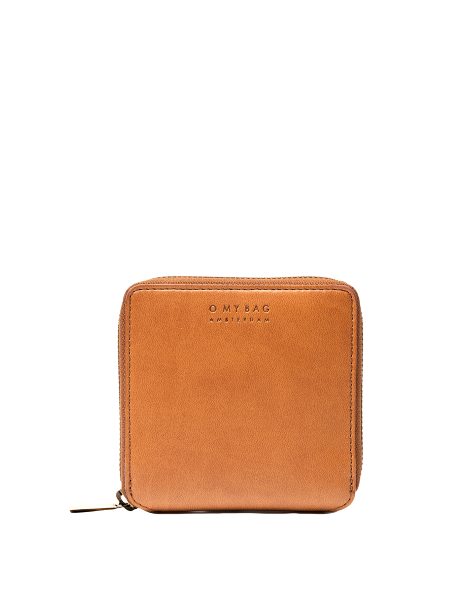 Portemonnaie vegan Sonny Square Wallet Apple Leather Cognac von O MY BAG