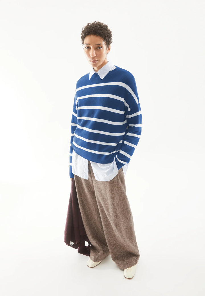 Pullover MERINAA STRIPES Dark Morning-Oatmilk von Armedangels 4