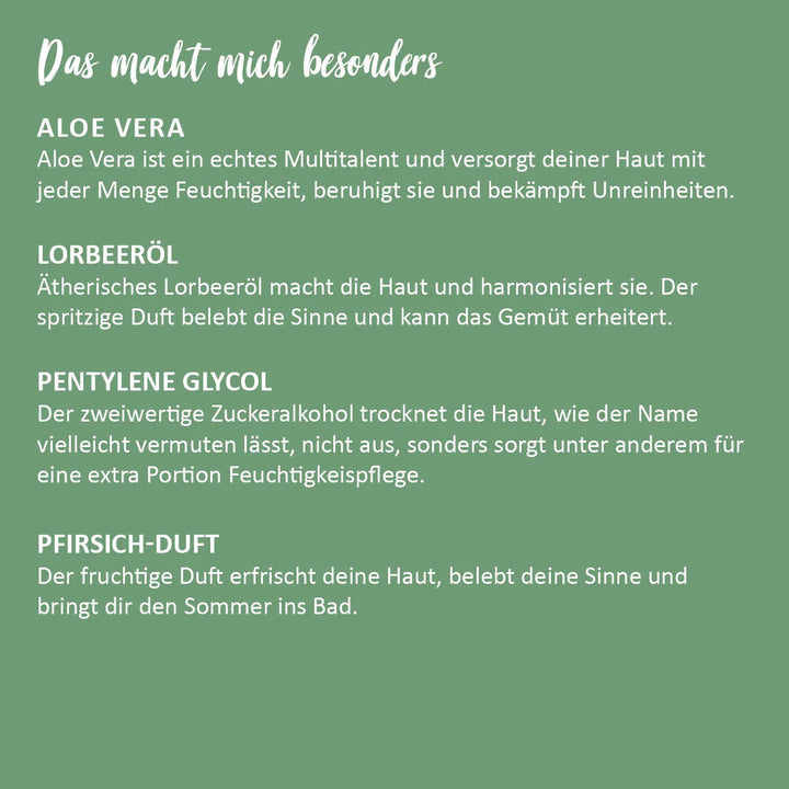 Gesichtstoner Aloe Vera Pfirsich - Sanfte Reinigung und Feuchtigkeit Infos