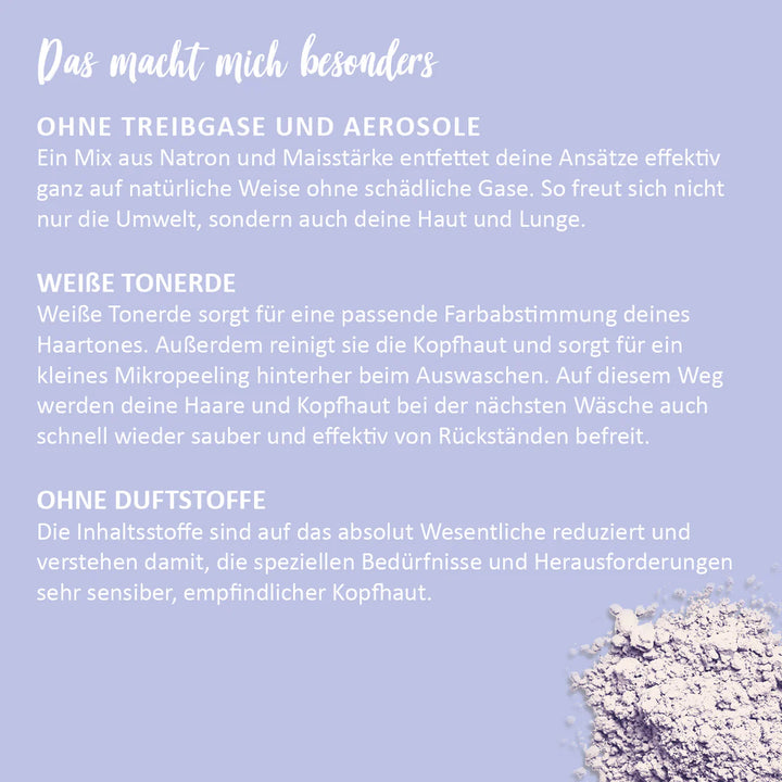 Trockenshampoo Sensibelchen blondes helles Haar von Puremetics Infos2