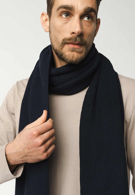 Rippstrick Schal NAGNA navy von MELA-3