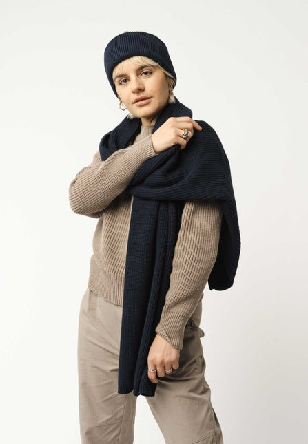 Rippstrick Schal NAGNA navy von MELA