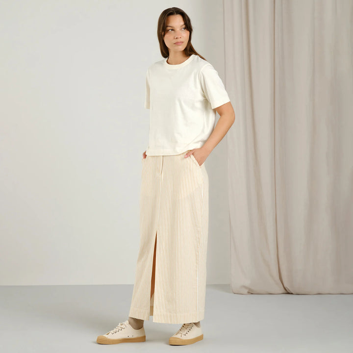 Rock Skirt Finsta Work Stripe Yellow von Dedicated