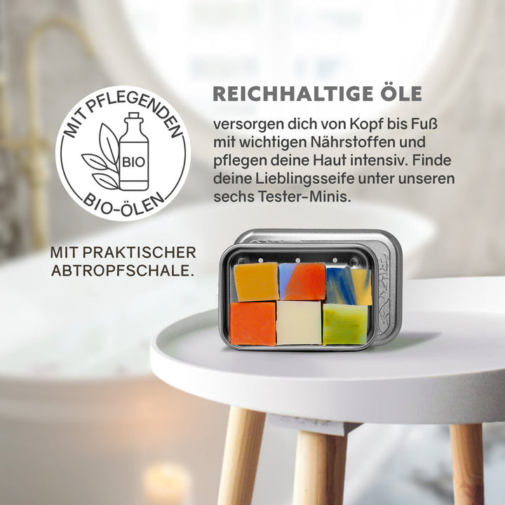 Seifenbox mit Seifen-Minis Matt-Silber Floral von Pandoo 3