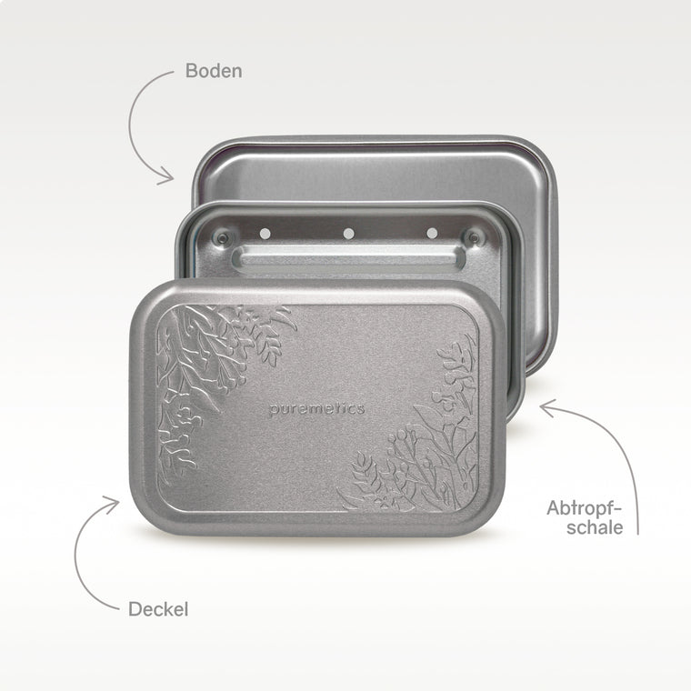 Seifenbox mit Seifen-Minis Matt-Silber Floral von Pandoo 4