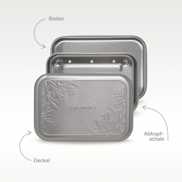 Seifenbox mit Seifen-Minis Matt-Silber Floral von Pandoo 4