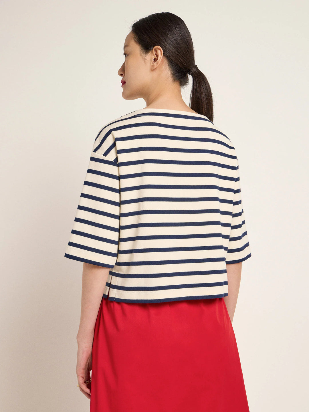 Streifenshirt GOTS Creme Midnight von Lanius 5