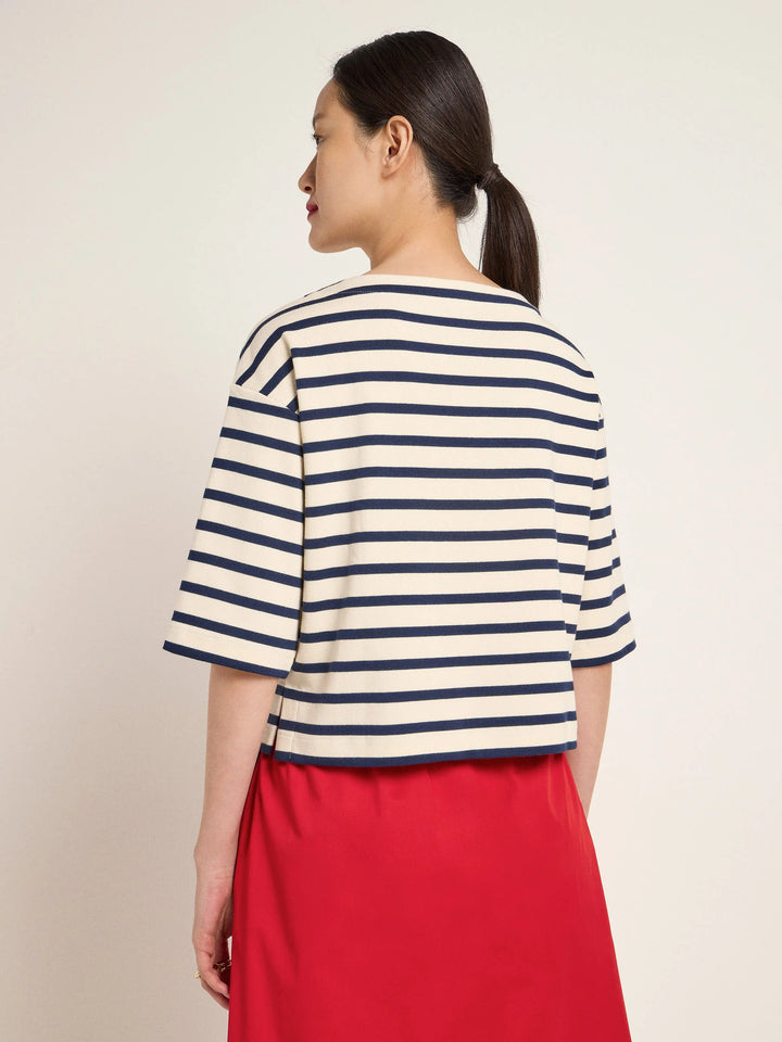 Streifenshirt GOTS Creme Midnight von Lanius 5