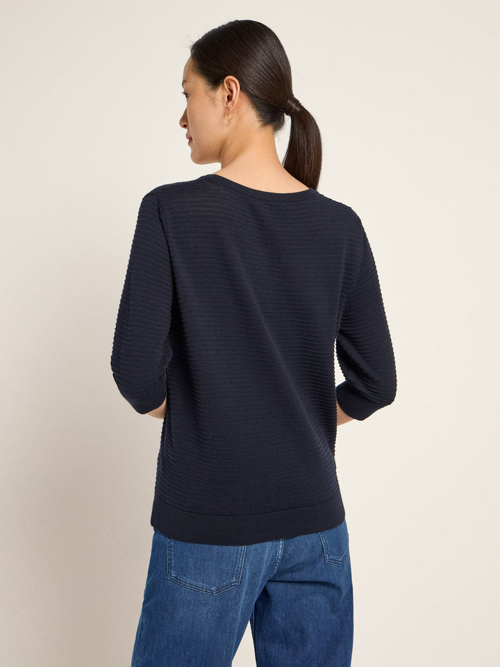 Struktur Halbarmpullover GOTS Midnight von Lanius 5