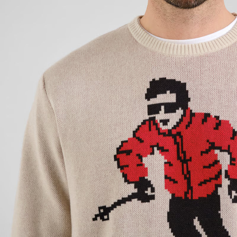 Sweater Mora Fallen Skier Oat White von Dedicated 3