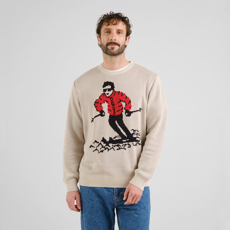 Sweater Mora Fallen Skier Oat White von Dedicated