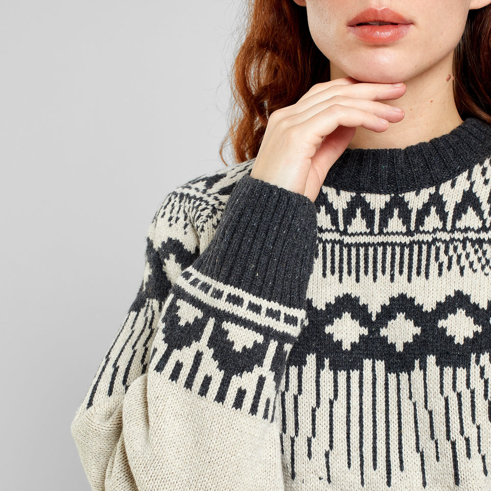 Sweater Senja Fair Isle Pearl White von Dedicated Model zoom