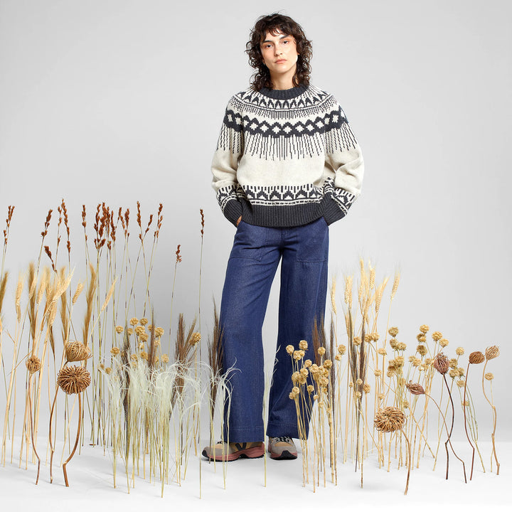 Sweater Senja Fair Isle Pearl White von Dedicated Model