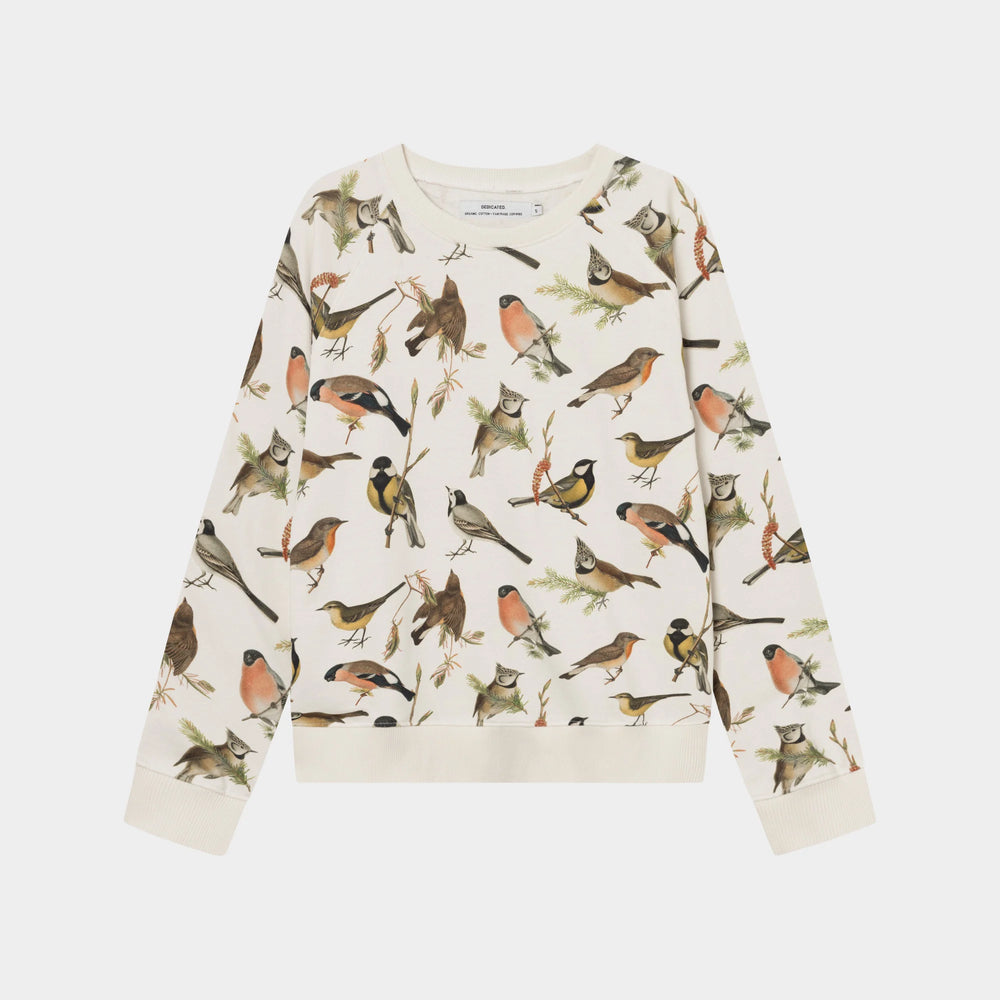 Swetshirt Ystad Autumn Birds Off White von Dedicated