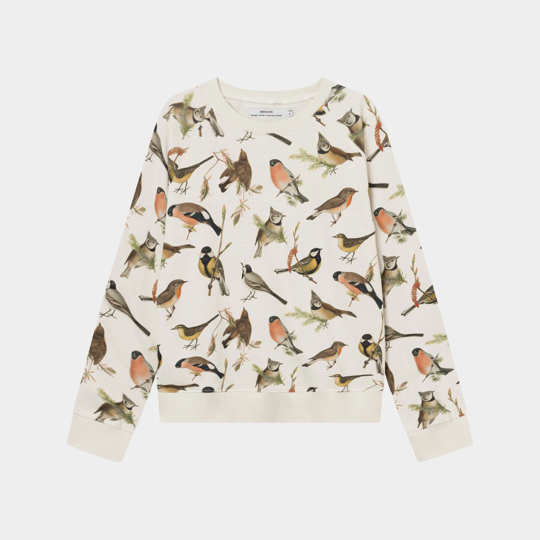 Swetshirt Ystad Autumn Birds Off White von Dedicated