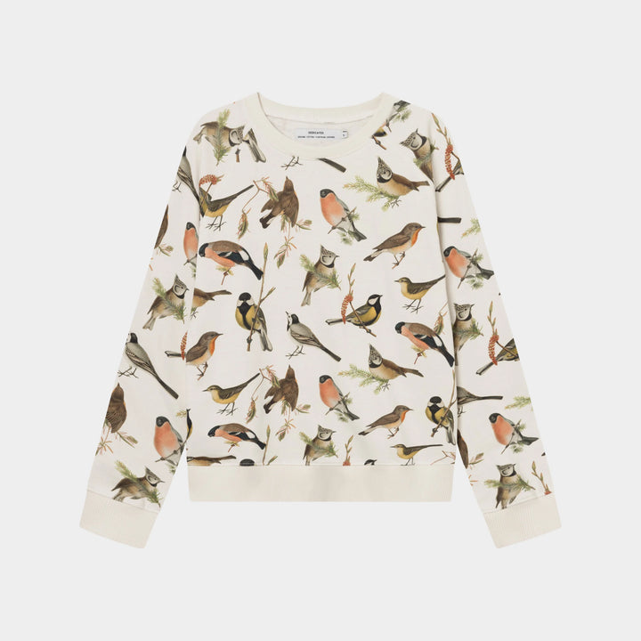 Swetshirt Ystad Autumn Birds Off White von Dedicated