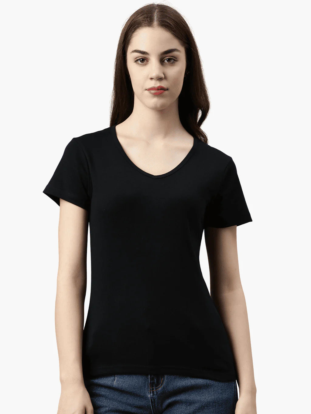 T-Shirt Ripp V-Neck Efia Schwarz Switcher Model